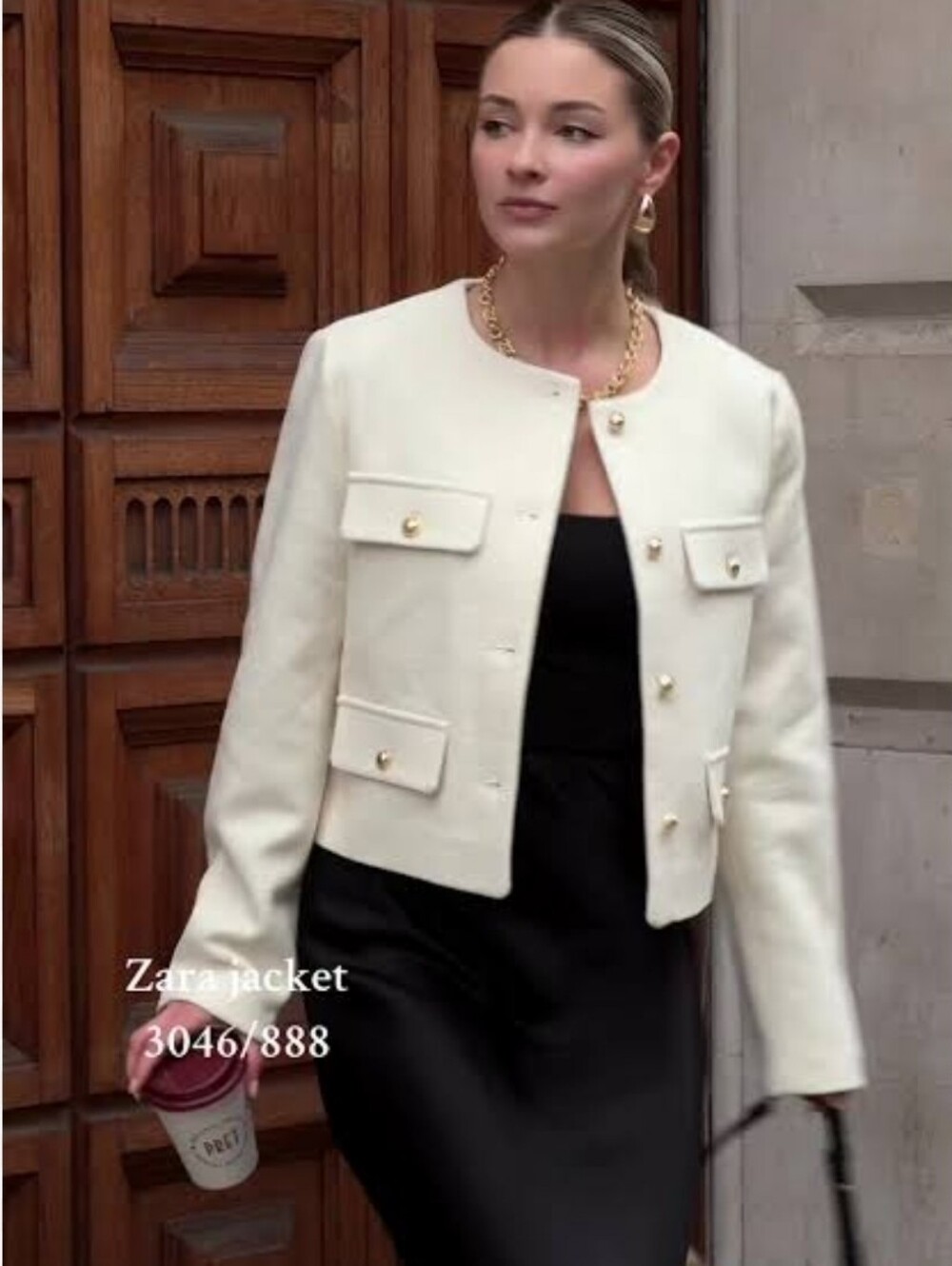 Zara Cropped Button-Front Jacket - Picture 12 of 16
